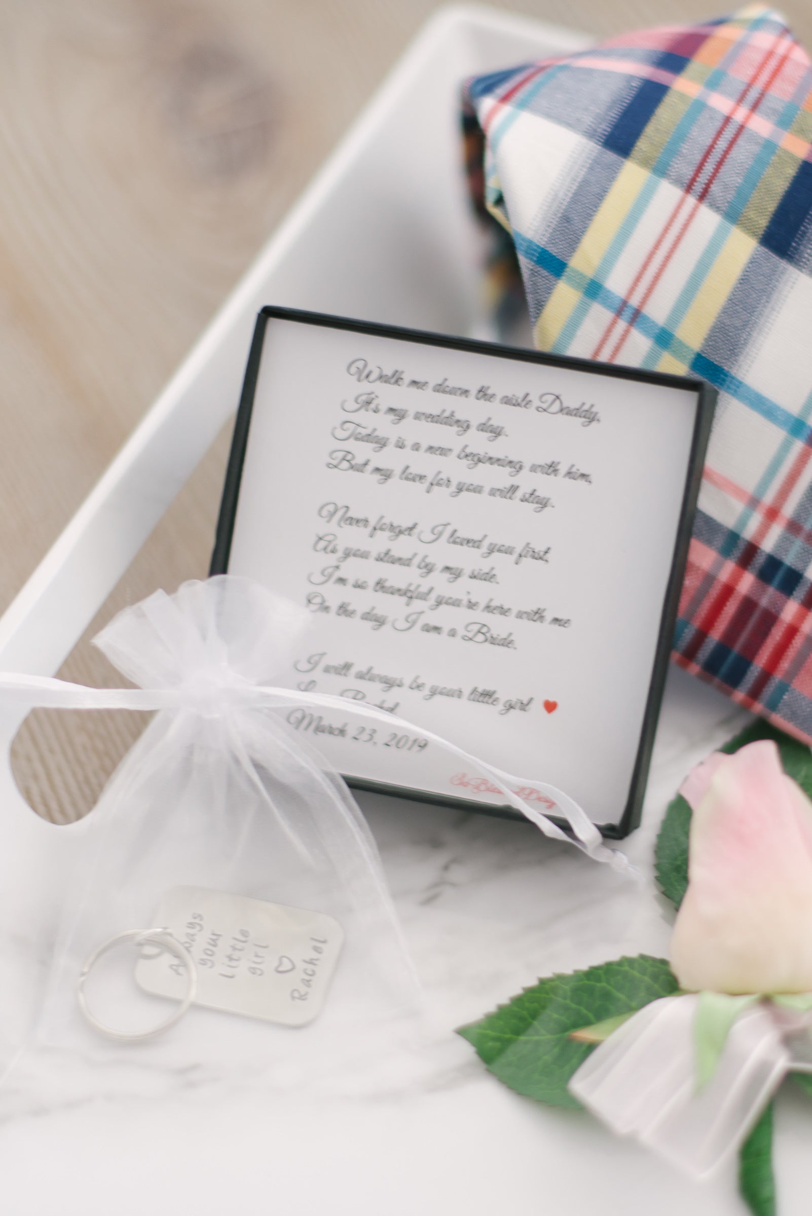 custom always your little girl keychain