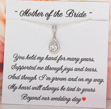 Gorgeous CZ Pendant Necklace for Mother of the Bride
