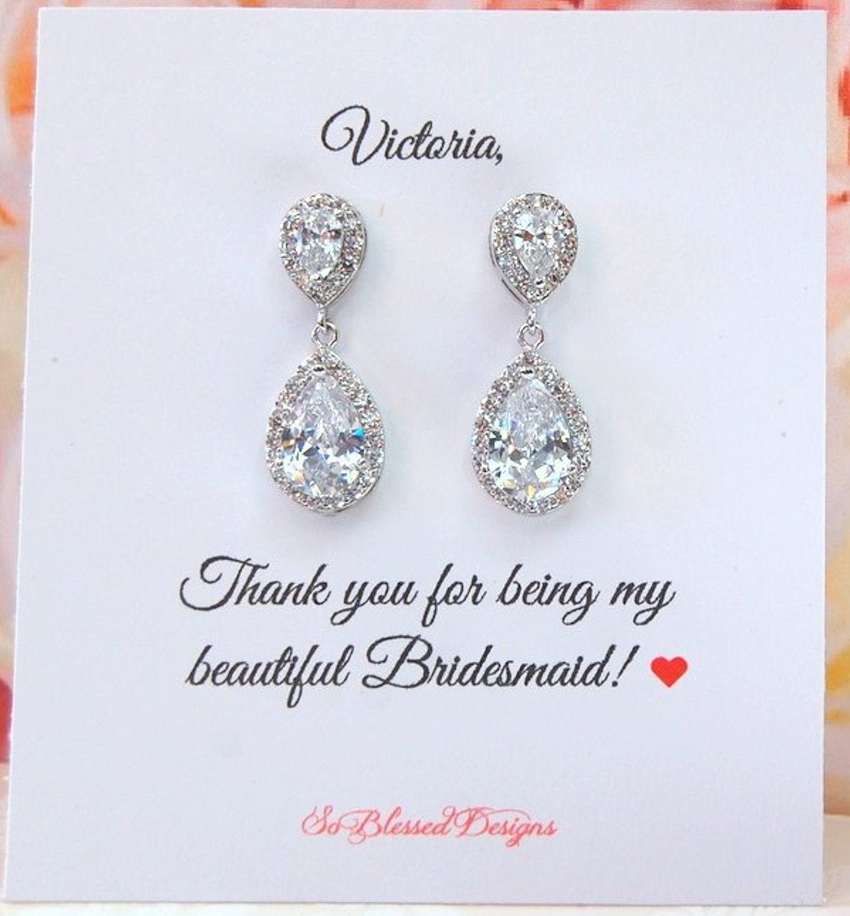 Teardrop Bridesmaid Earrings