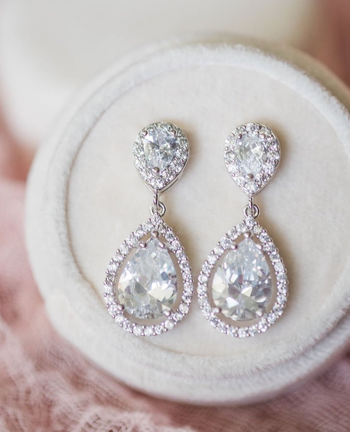 Cami Crystal CZ Teardrop Earrings