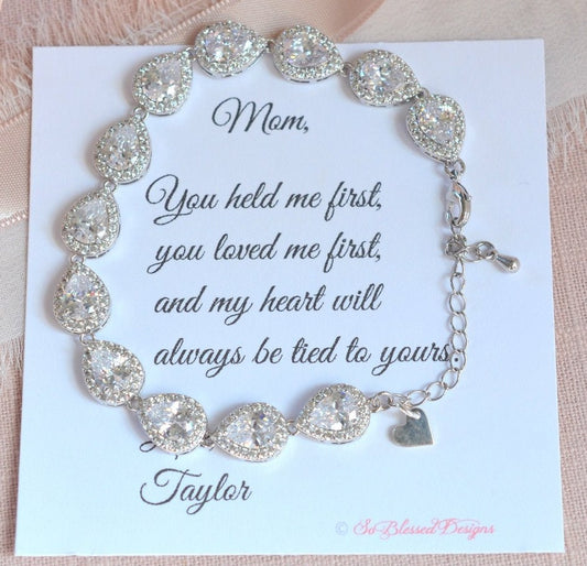 Mother of the Bride Teardrop Bracelet