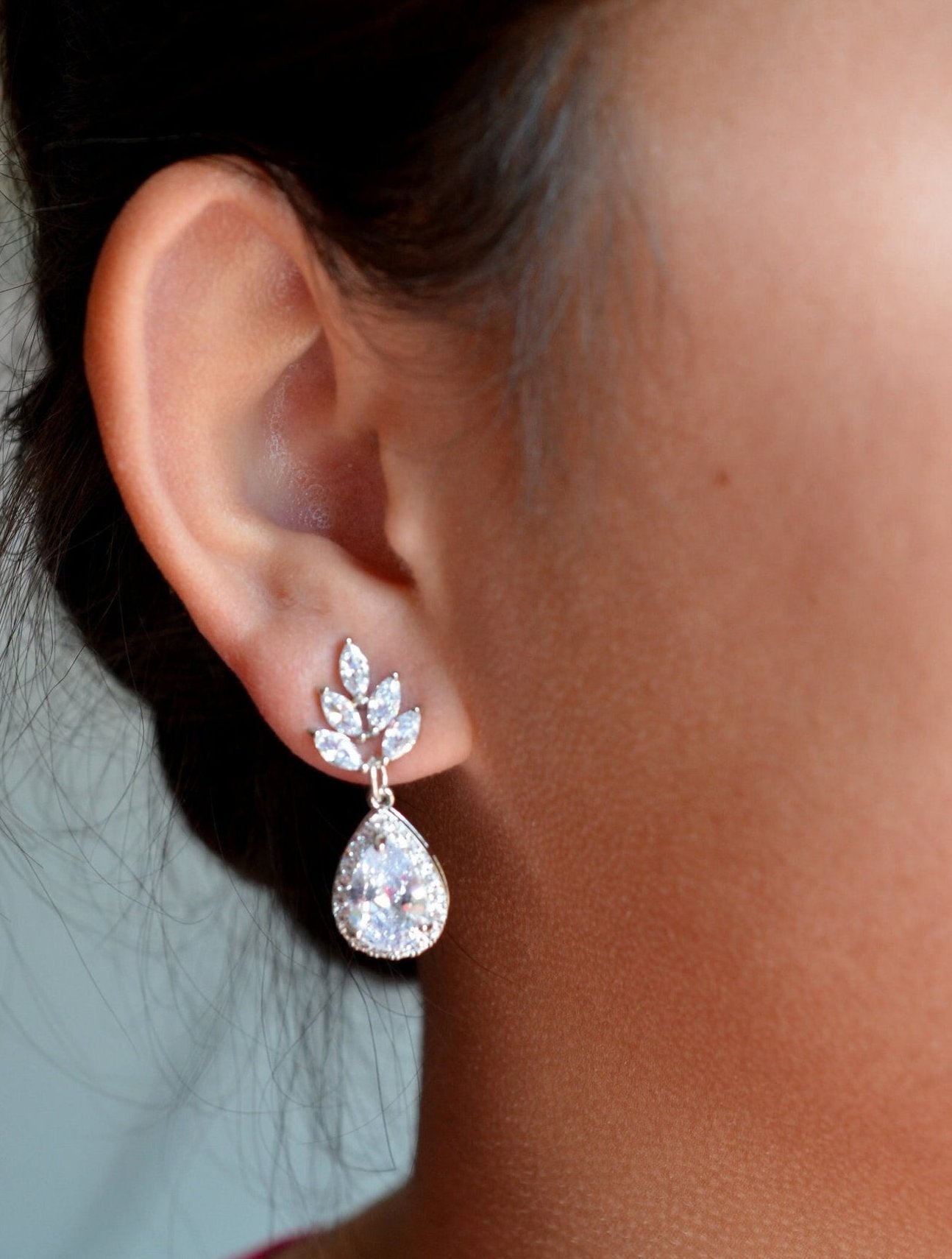 Avery Floral CZ Bridesmaid Earrings