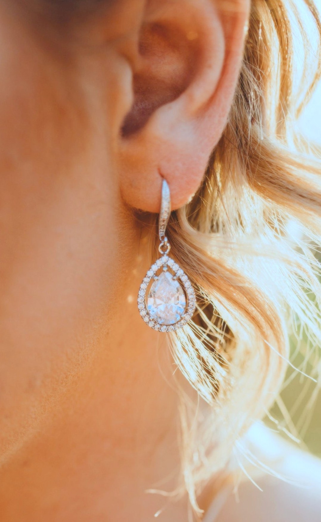Teardrop Crystal Bridal Earrings