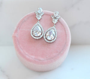 Marquise Cut Pear Shape Teardrop Bridal Earrings