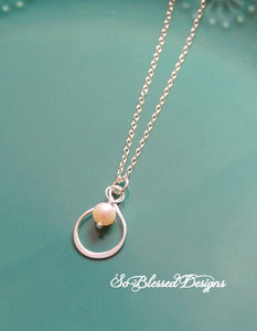 Stering silver infinity pearl necklace pendant