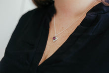baby footprints necklace with birthstone of your choice