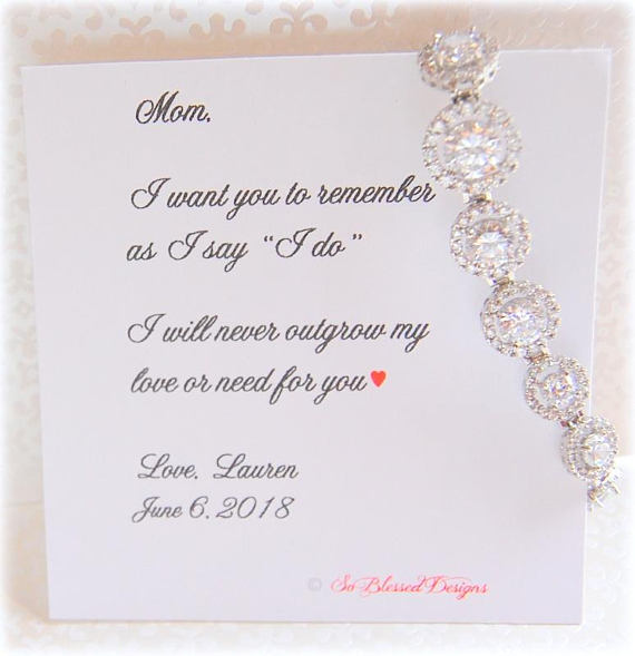 Cubic Zirconia Bridal Bracelet for Mother of the Bride gift