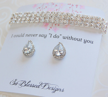 Cubic zirconia earrings and bracelet on card I couldnt say I do without you card