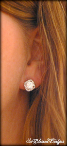Bridesmaid earrings in silver cz square setting