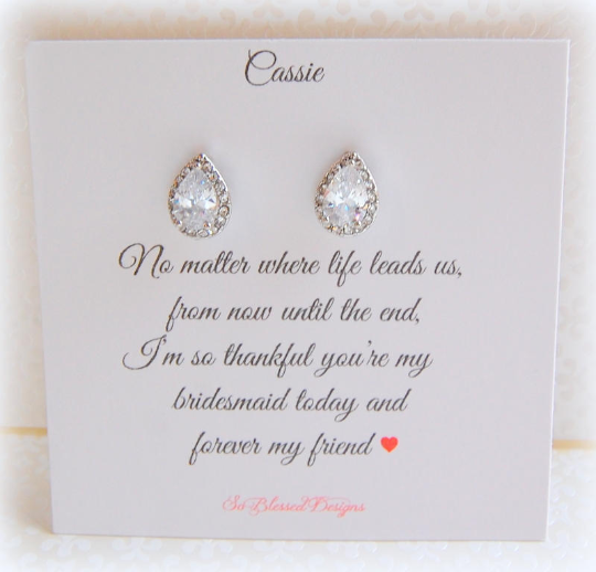Bridesmaid online earrings gift