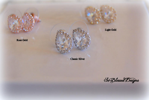 cubic zirconia earrings in silver gold and rose gold 