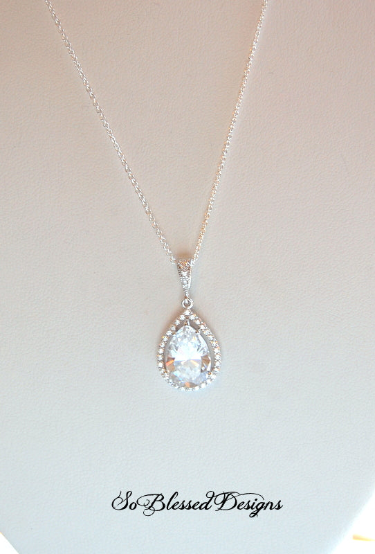 Beautiful CZ Bridal Necklace - So Blessed Designs