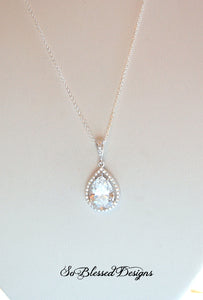 Beautiful CZ Bridal Necklace - So Blessed Designs