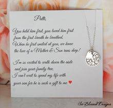 Sterling silver family tree necklace for mother of the groom gift