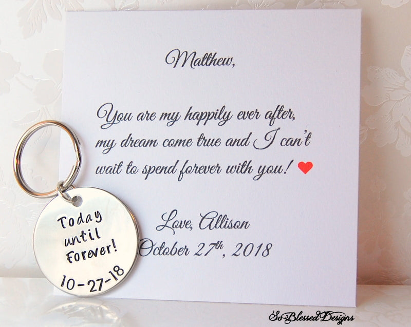 Today until forever keychain with meaningful card