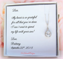 cubic zirconia teardrop necklace 