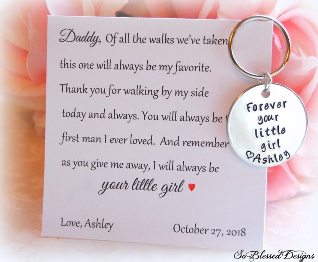 Forever your little girl keychain