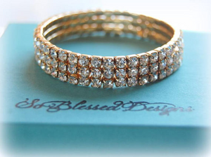Gold cubic zirconia Mother of the Bride bracelet