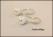CZ pearl earrings for bridesmaids