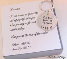 On the road to forever keychain for Groom