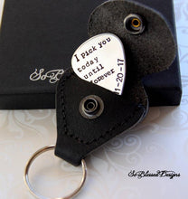 groom gift from bride custom guitar pick keychain