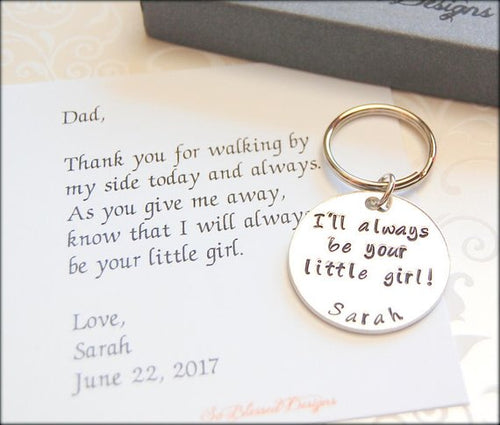 I'll always be your little girl Keychain for Father of the Bride gift from bride