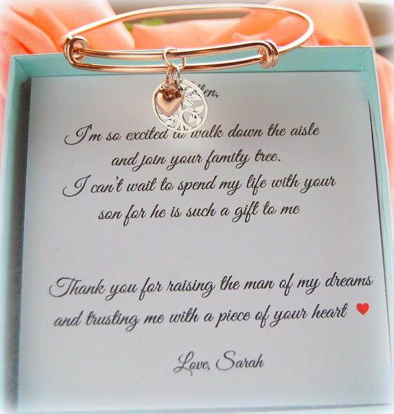 family tree bracelet gift for mother of groom