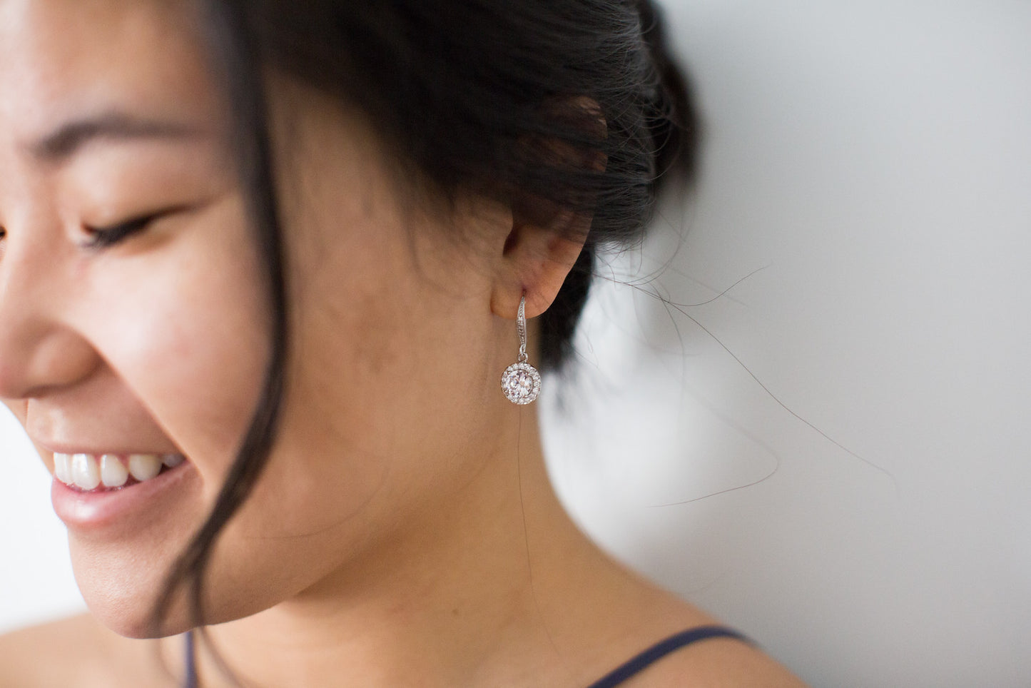 Round Solitaire CZ Bridesmaid Earrings