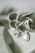 silver CZ bridesmaid earrings