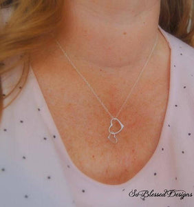 Double hearts necklace for Sister - So Blessed Designs