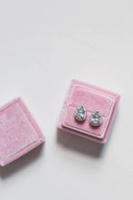 silver teardrop earrings in earring box