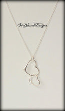 Sterling silver double hearts necklace 