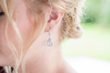 silver and cz bridal earrings