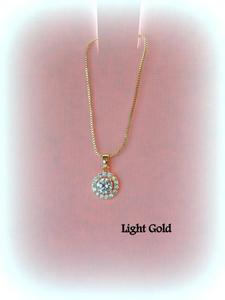 Gold solitaire cubic zirconia necklace for mother of the bride