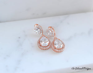 styled rose gold bridal earrings