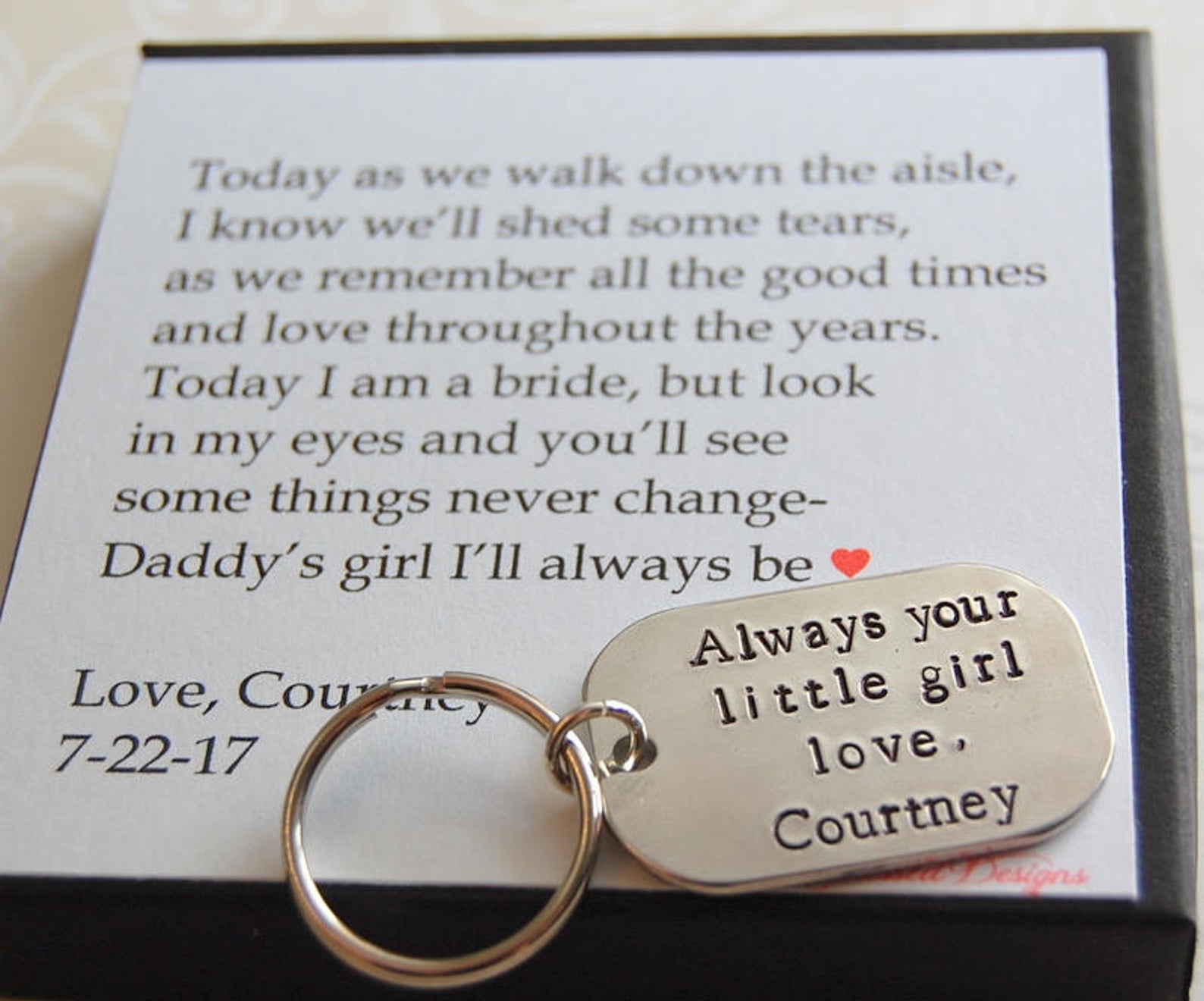 Always your little girl keychain for father of bride