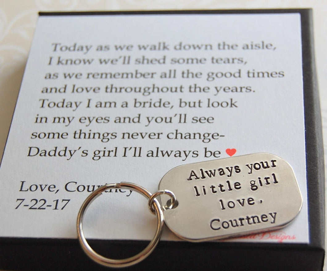 Always your little girl keychain for father of bride