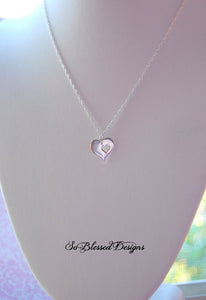 Sterling silver hearts necklace for future mother in law
