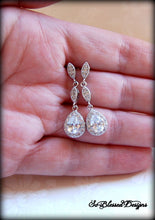 silver long drop bridesmaid earrings 