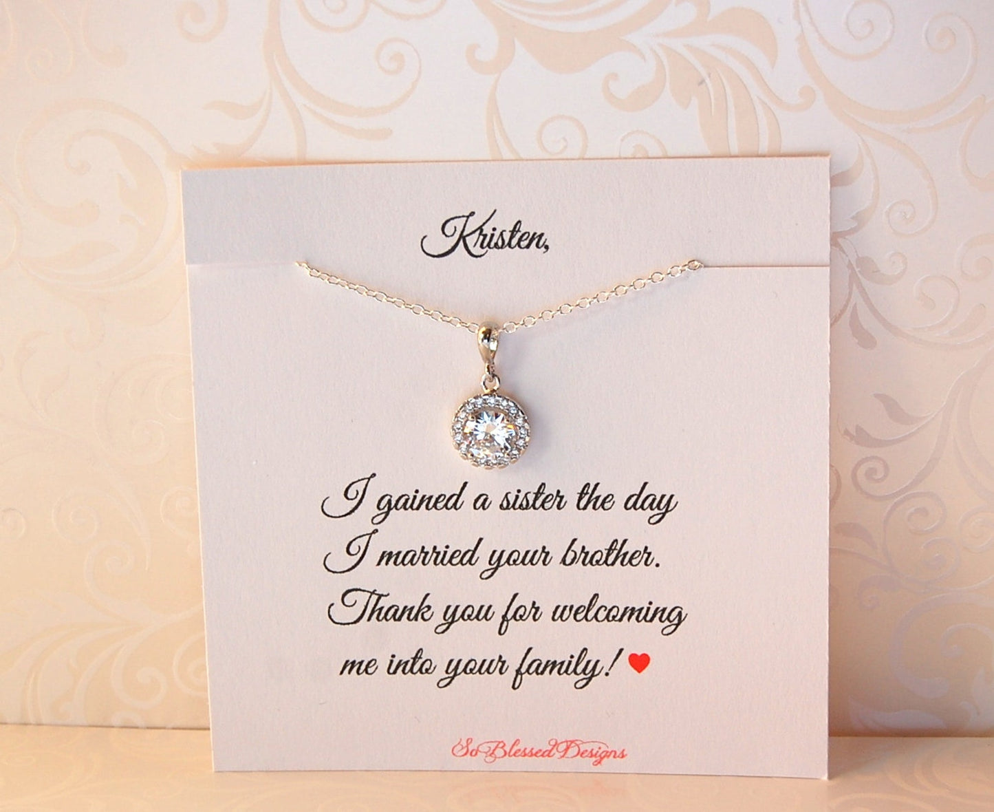 Sister in Law Wedding Necklace Gift