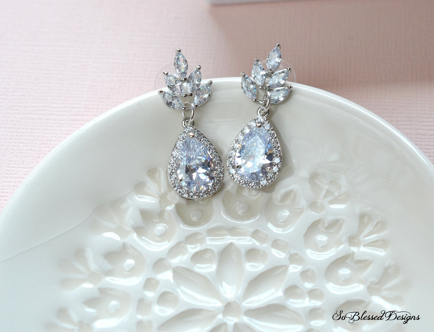Avery Floral CZ Bridesmaid Earrings