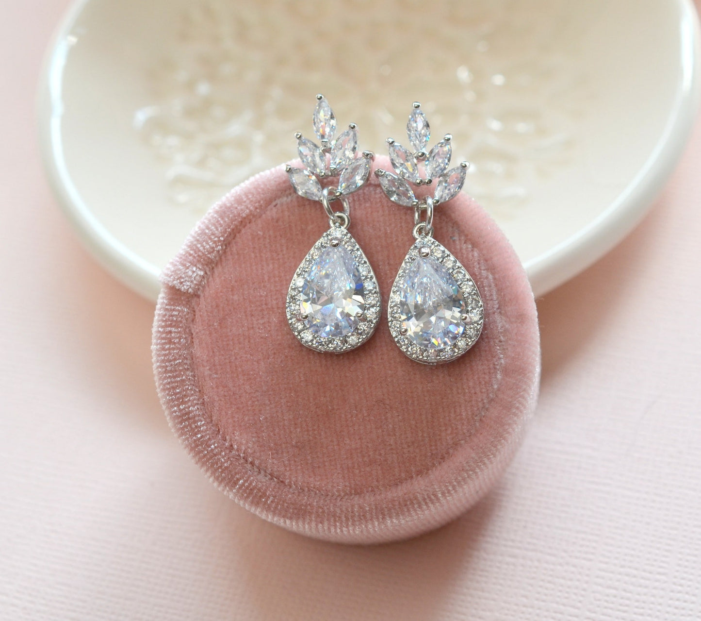 Avery Floral CZ Bridesmaid Earrings