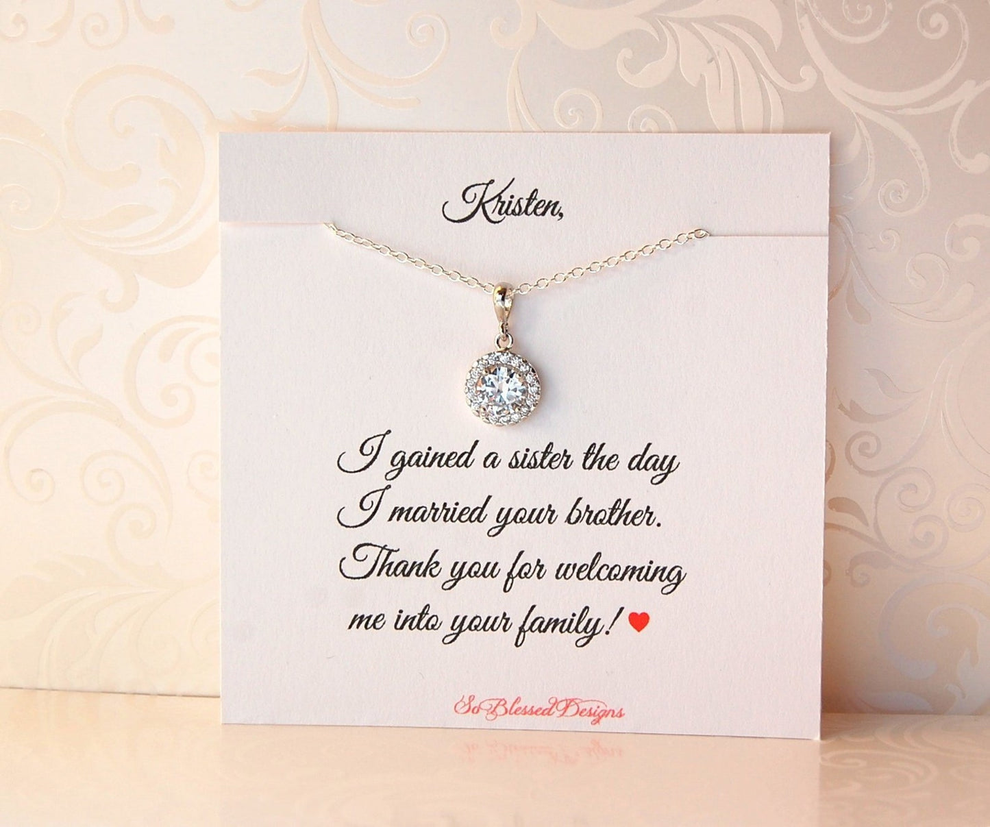 Sister in Law Wedding Necklace Gift