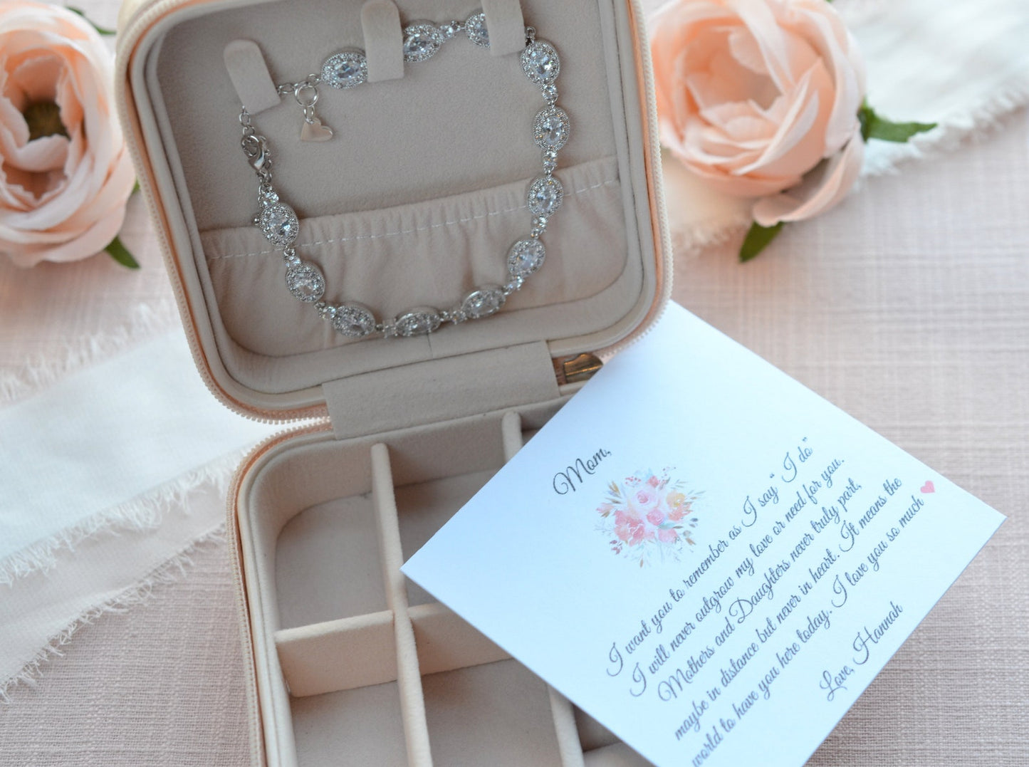 Mother of the Bride Jewelry Box with Bracelet