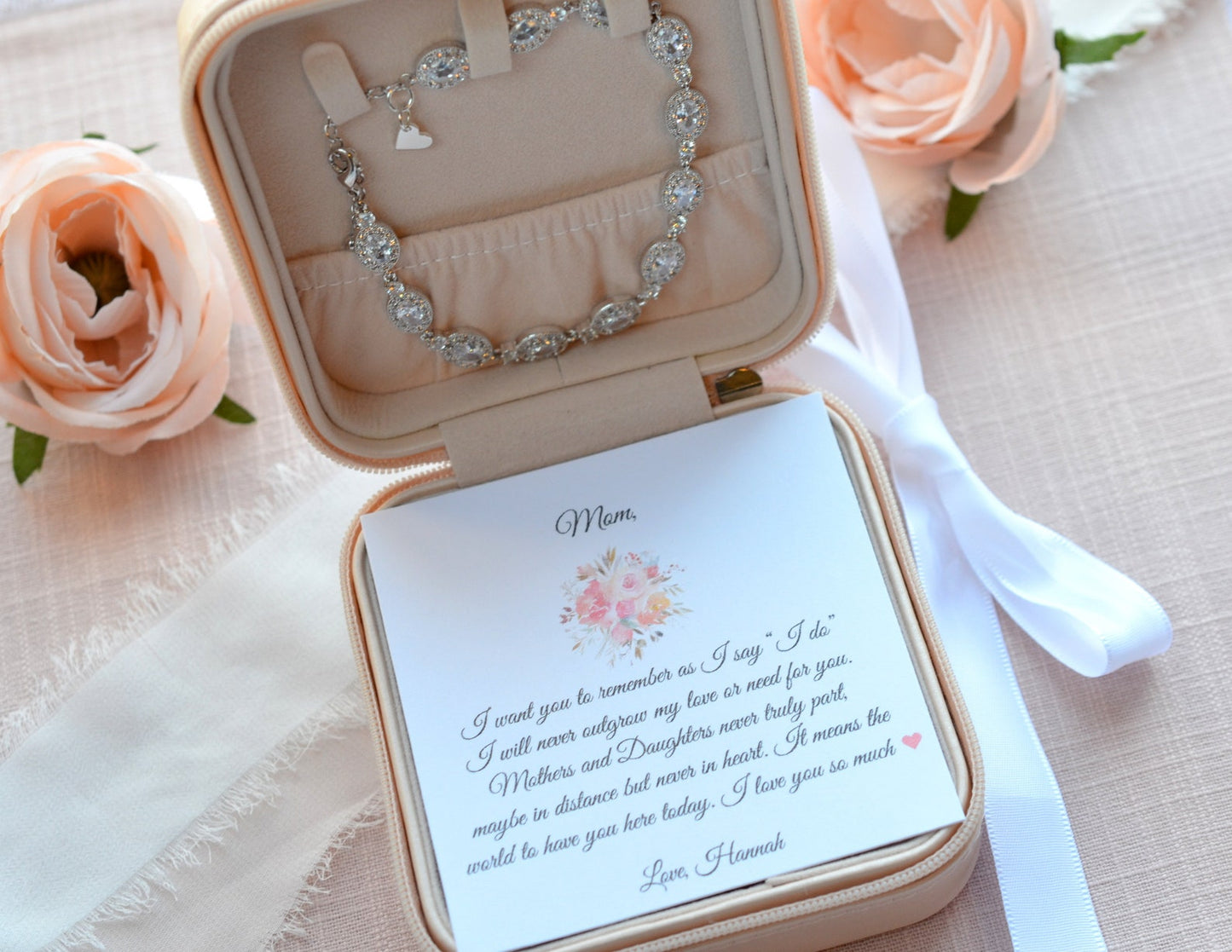 Mother of the Bride Jewelry Box with Bracelet