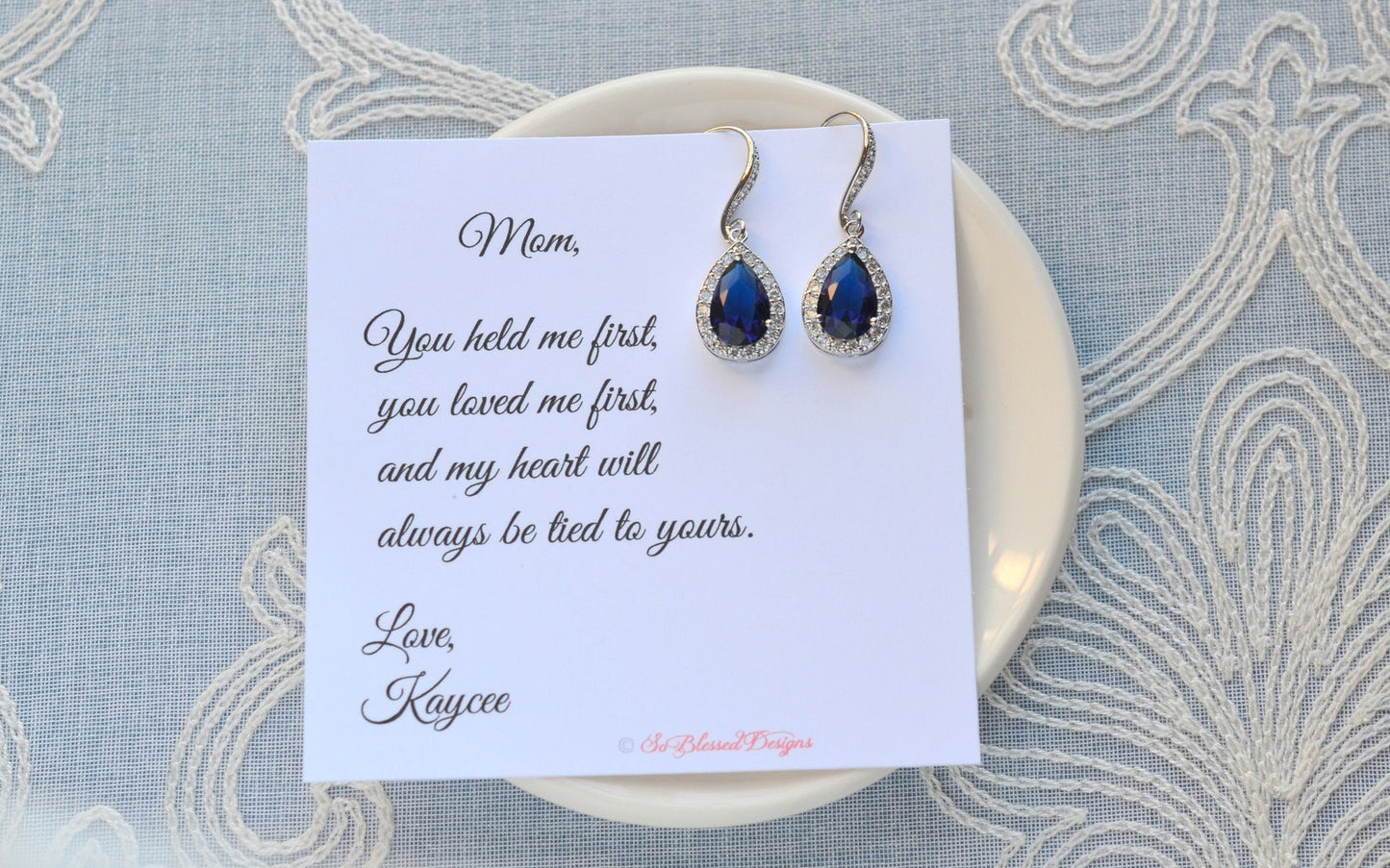 Sapphire Blue Mother of the Bride Earrings