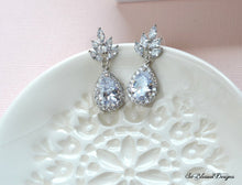 Floral CZ Bridal Earrings