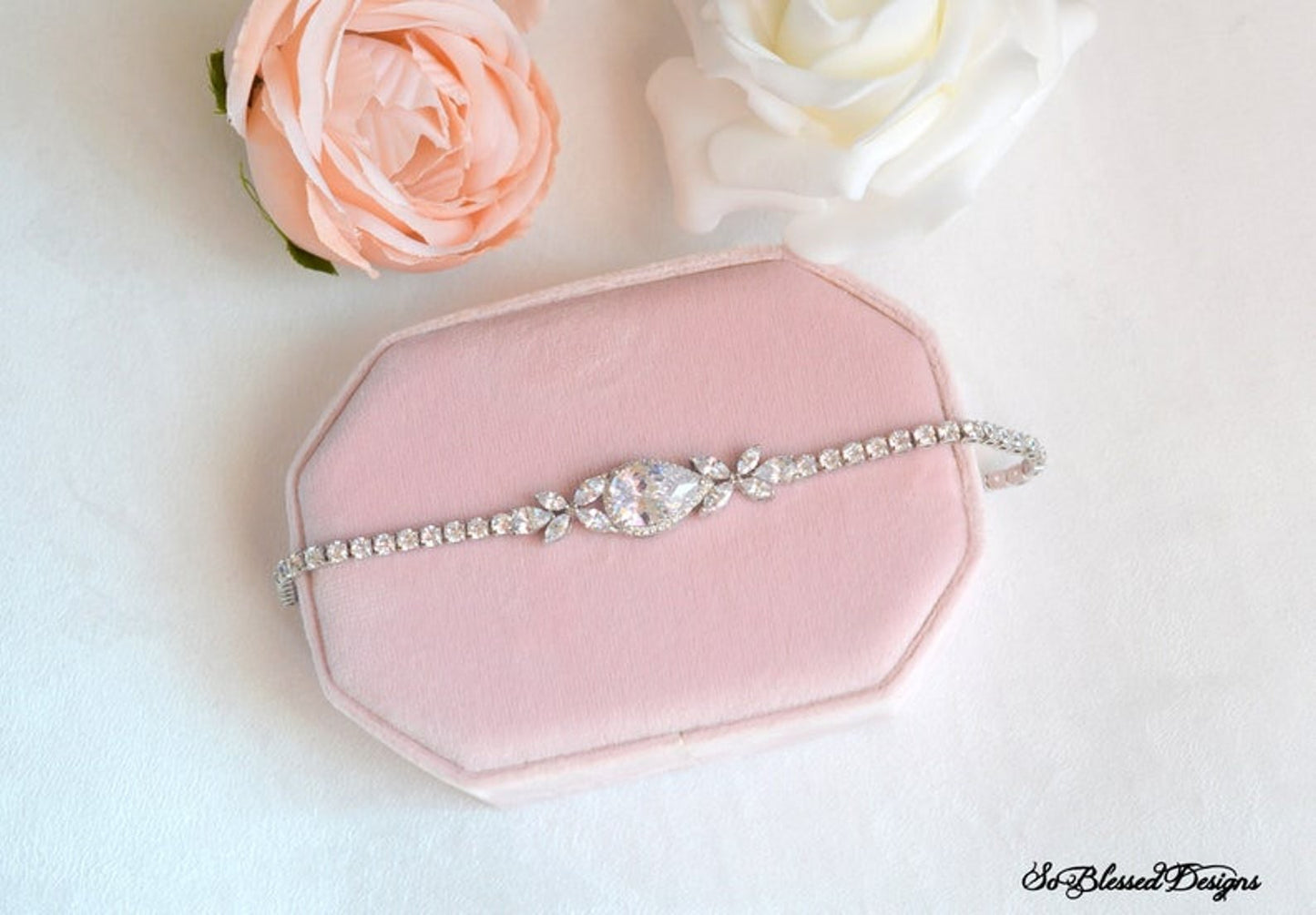 Bridal Teardrop Earrings & Necklace Set