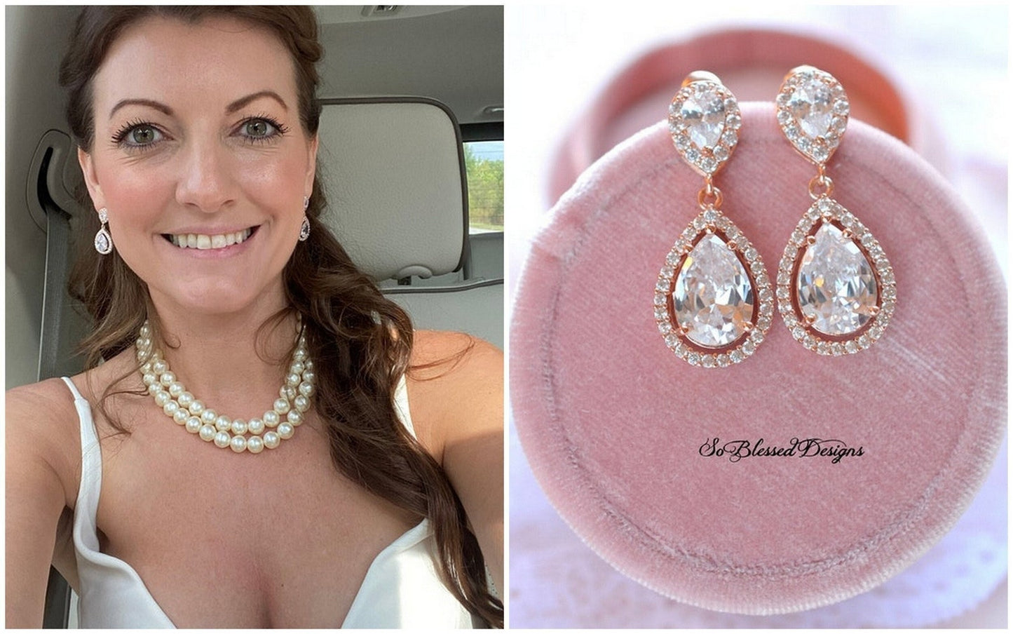 Cami Crystal CZ Teardrop Earrings