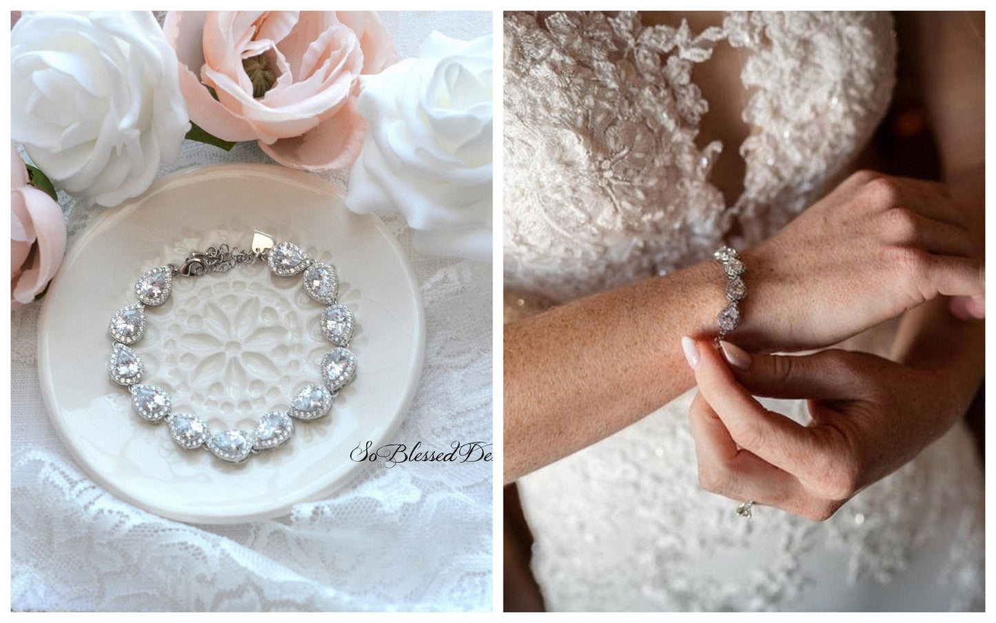 Cami CZ Teardrop Bridal Bracelet